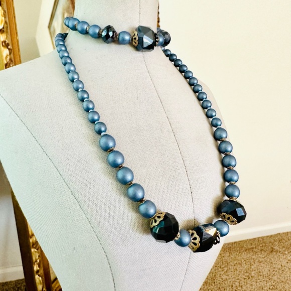 Vintage Blue Crystal Demi Parure Bracelet Set - Picture 3 of 12